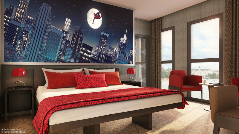 A Spider-Man room at a new hotel at Disneyland Paris
